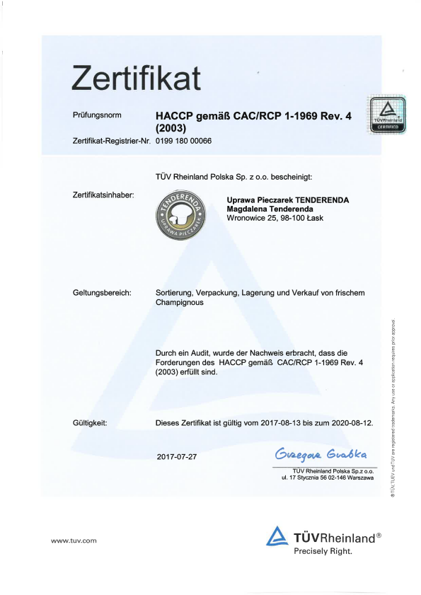 HACCP certyfikat